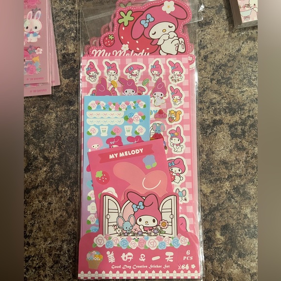 $3 MY MELODY 5 PIECE STICKER SET. NEW. $3 WITH ANY $10 ORDER OR MORE - Picture 6 of 13